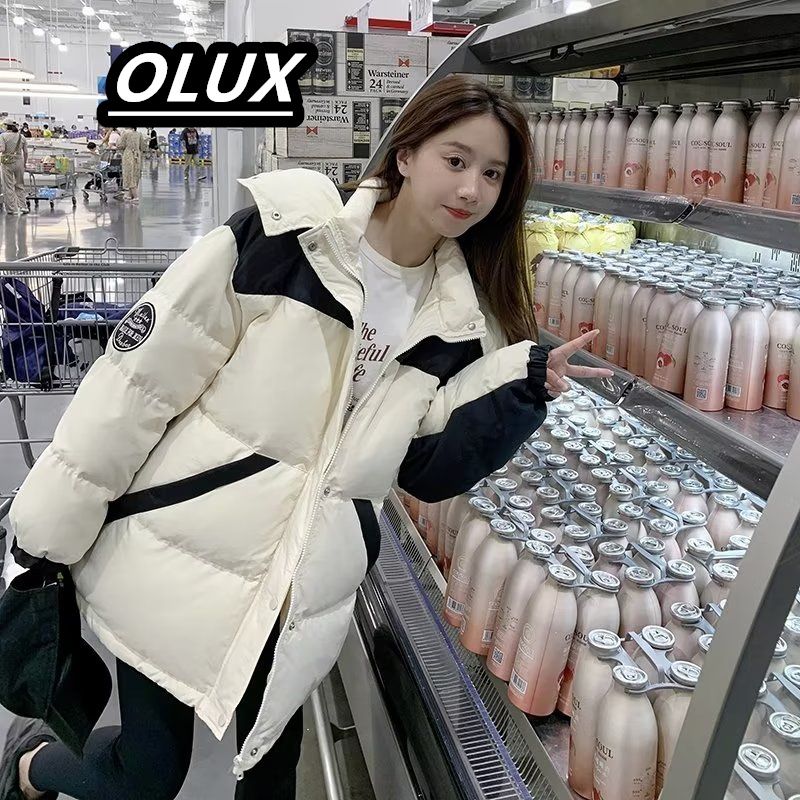 OLUX羽绒棉服少女冬装新款初中高中学生面包服加厚保暖棉衣外套女