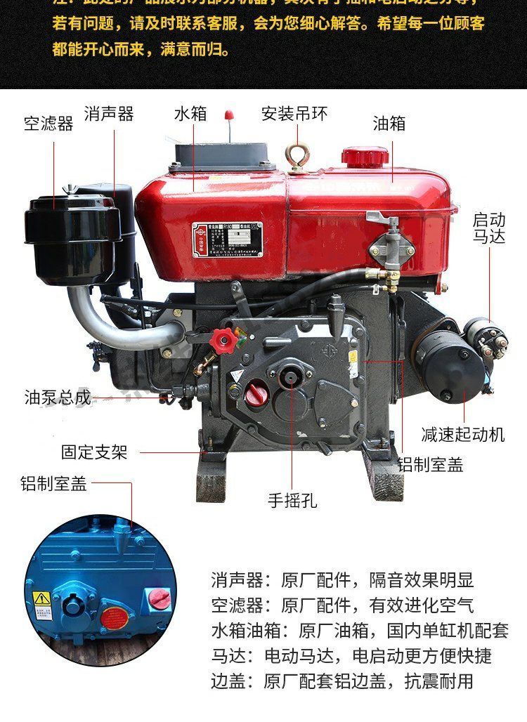 常柴单缸柴油机配件r175 r180曲轴轴承6匹8马力水冷 常州常发金坛