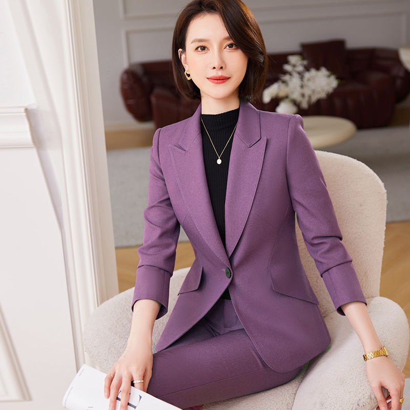 高級感西裝外套女2023新款修身氣質職業裝工作服初秋女裝西服套裝