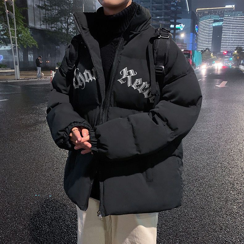 美式潮牌潮流棉衣男士秋冬季新款加絨厚保暖外套男生立領棉服ins