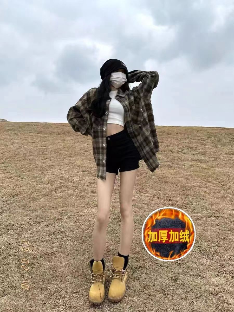 黑色直筒牛仔短褲女水洗加絨加厚顯瘦百搭顯腿長辣妹熱褲高腰跳舞