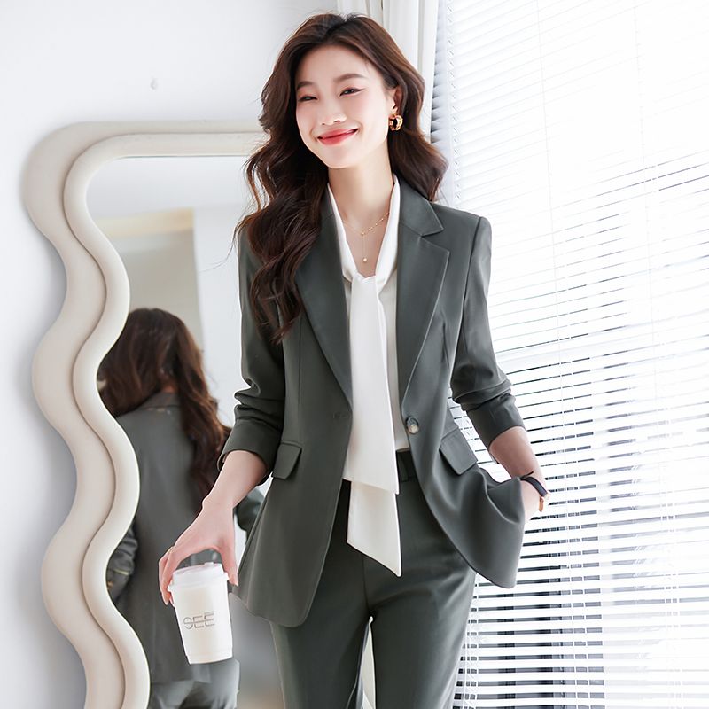 高端西裝外套女秋冬氣質女神范職業裝正裝酒店前台工作服西裝套裝