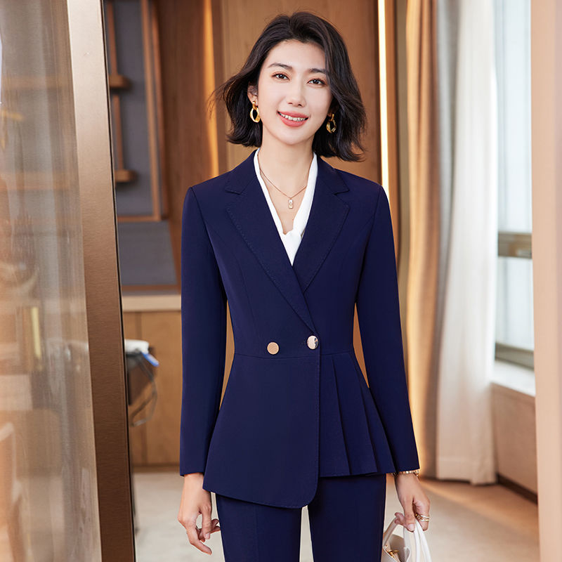 高端職業套裝女秋冬氣質女神范正裝美容院前台工裝工作服西裝外套