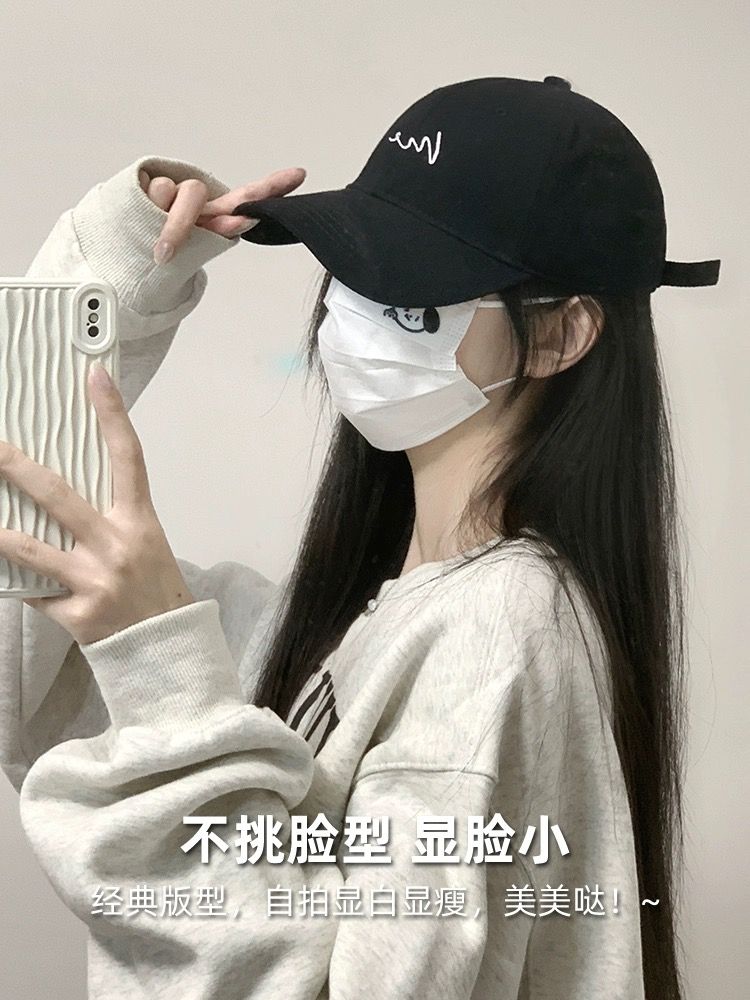 韩版棒球帽女秋冬季新款大头围显脸小宽檐加大加深鸭舌帽子