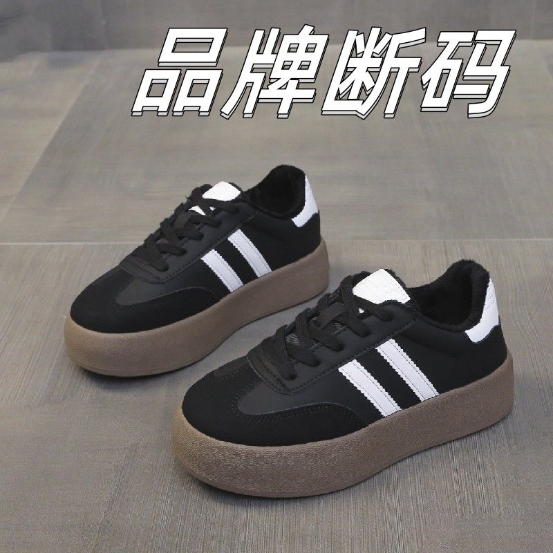 真皮德訓鞋女款2023秋季新款阿甘棉鞋百搭休閒運動二棉鞋學生加絨
