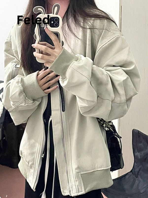 Feila Denton bomber jacket men and women autumn and winter 2023 new baseball uniform retro American style jacket
