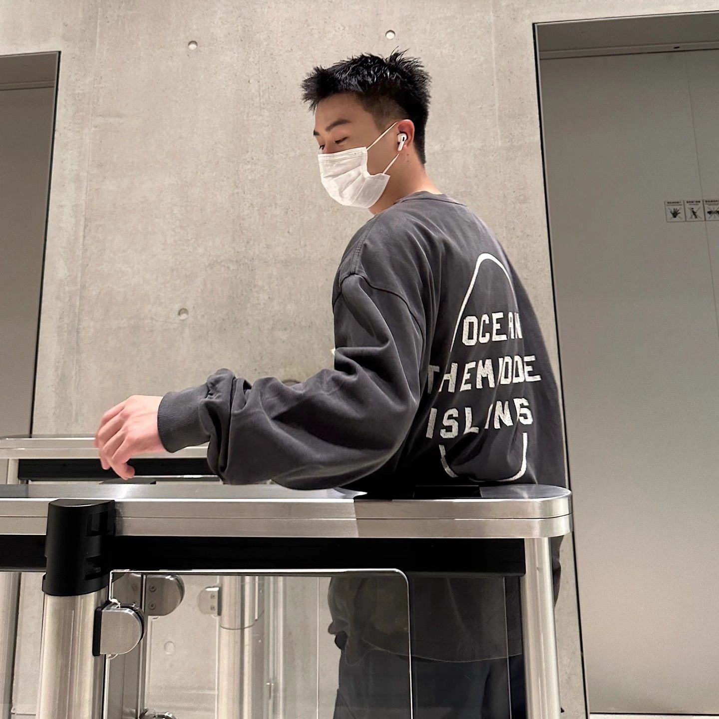 重磅純棉美式復古長袖t恤男寬鬆春秋季潮牌字母印花帥氣打底上衣