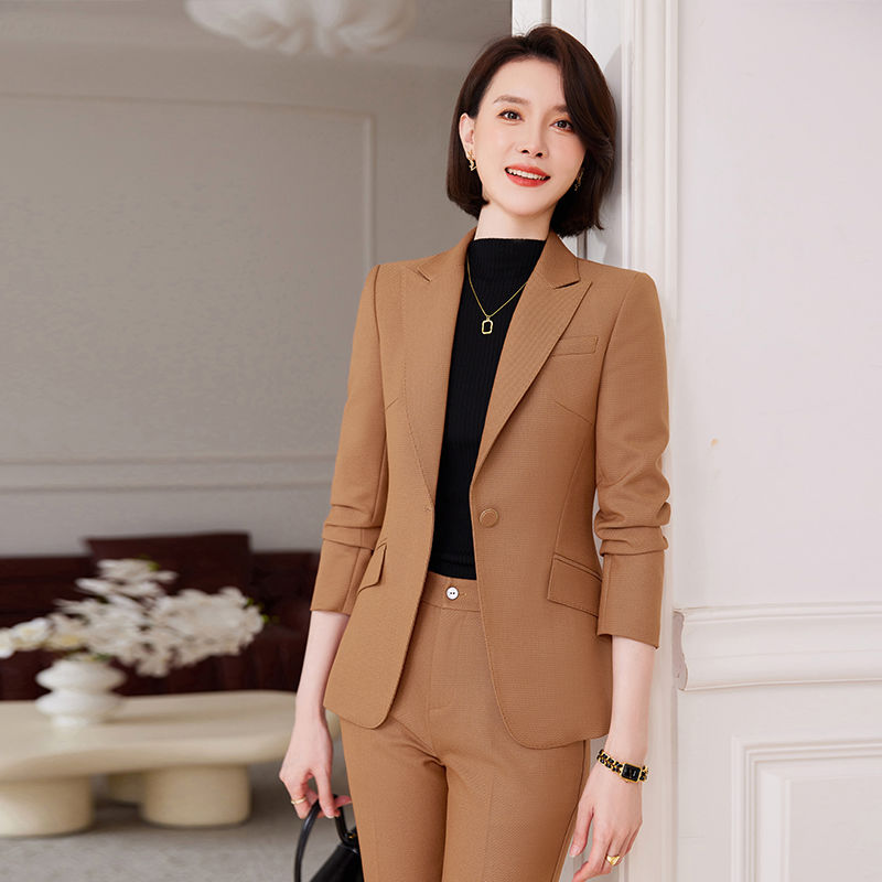 職業西裝套裝女秋冬2023新款小個子通勤西裝高端珠寶店經理工作服
