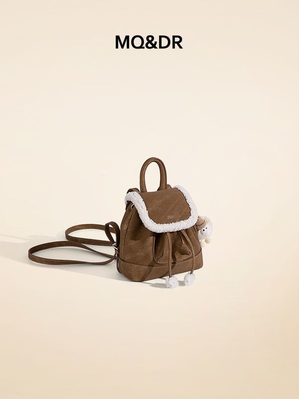 [Maillard] Retro lamb velvet backpack niche design autumn and winter versatile handbag