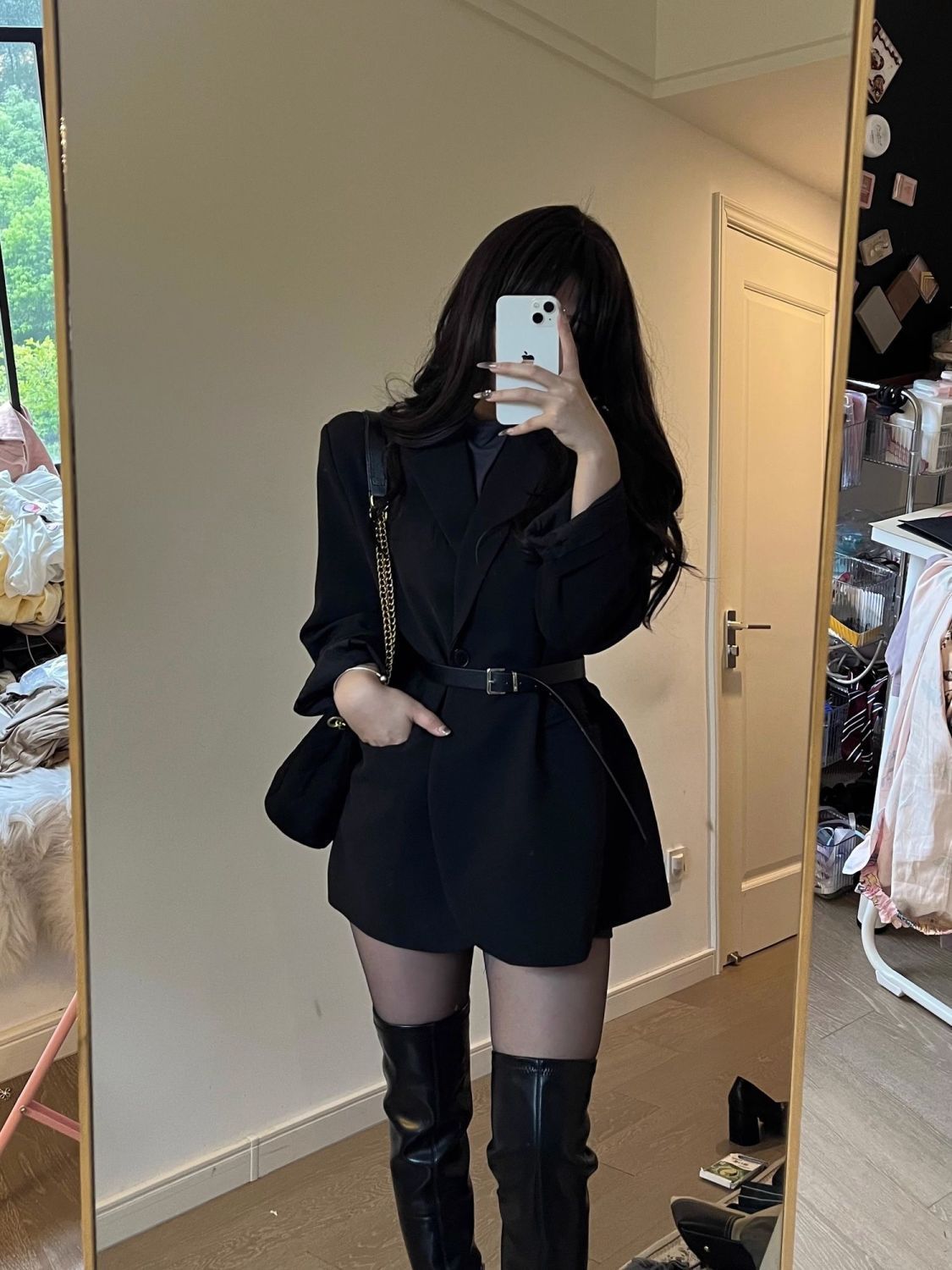 Black suit jacket for women in spring and autumn, Korean style, royal style, slim, internet celebrity, oversize suit trendy