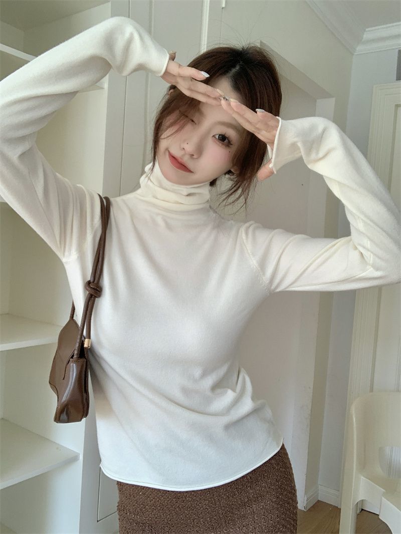 Suit Women's  Autumn and Winter New Korean Style Simple Suit Collar Knitted Vest Loose Top Pile Collar Sweater Women