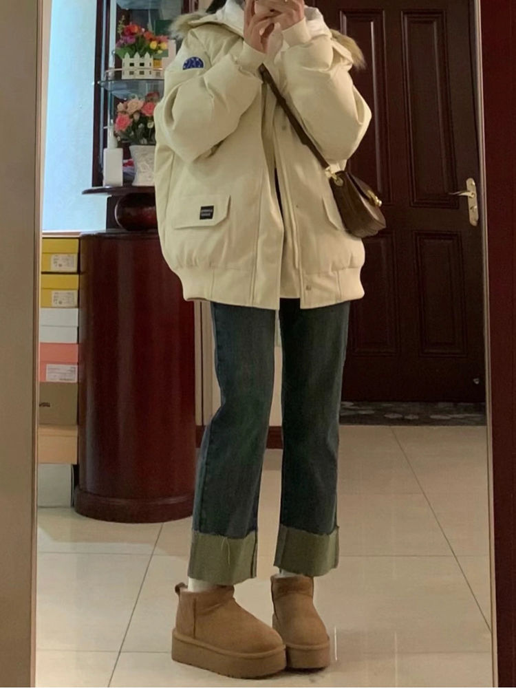 藍色卷邊窄版直筒九分牛仔褲女秋季新款高腰修身顯瘦百搭煙管褲子