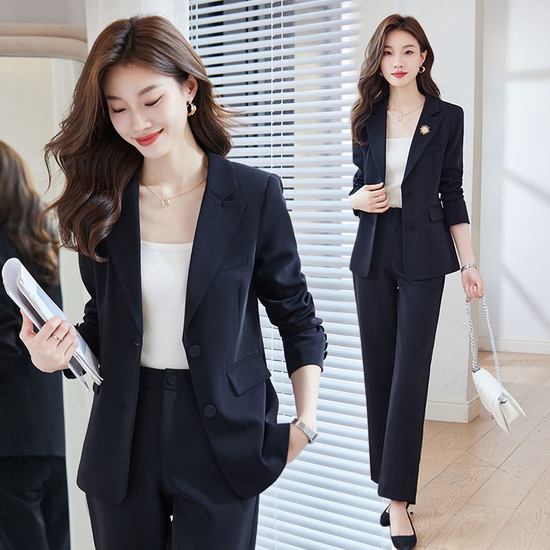 黑色西裝外套女秋冬2023新款韓版氣質高級感秋季女士休閒西服套裝