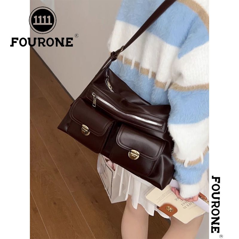 Retro motorcycle bag women's bag new Korean style trendy Korean tote bag niche large capacity commuter bag