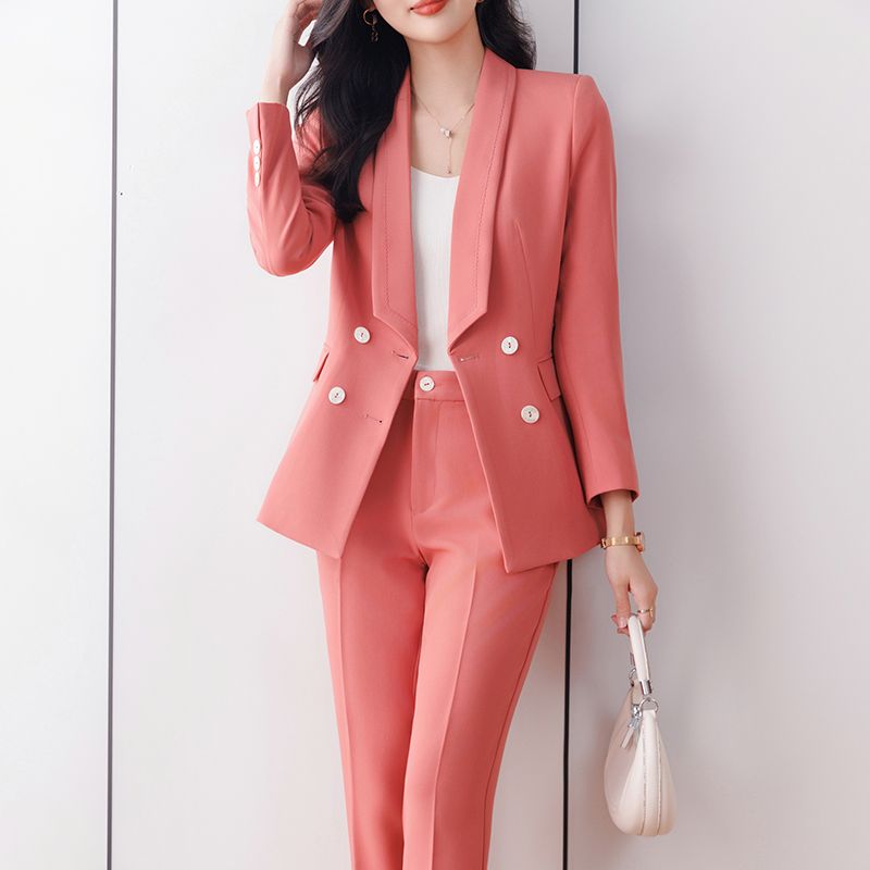 Black suit suit for women autumn and winter 2023 new high-end professional wear temperament goddess style work clothes suit jacket