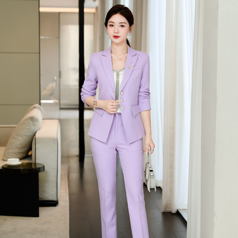 Gray suit suit for women in autumn and winter new design niche temperament professional formal work clothes suit jacket
