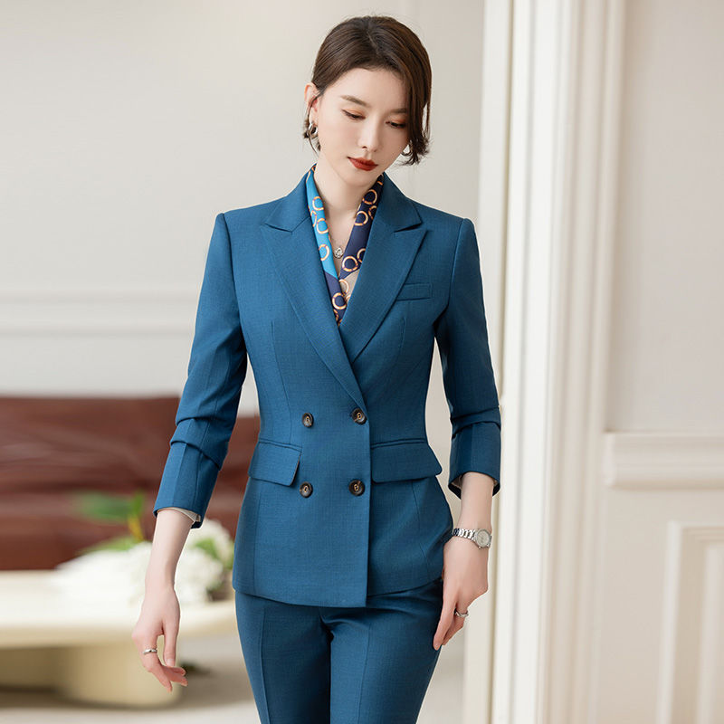 Gray professional suit for women autumn new high-end temperament goddess style business suit formal professional suit