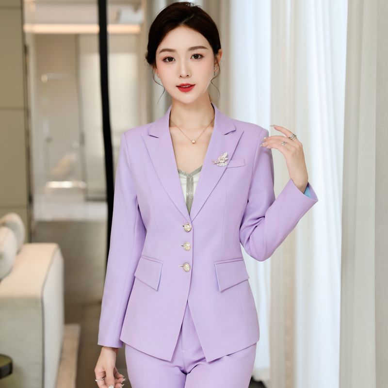 Gray suit suit for women in autumn and winter new design niche temperament professional formal work clothes suit jacket