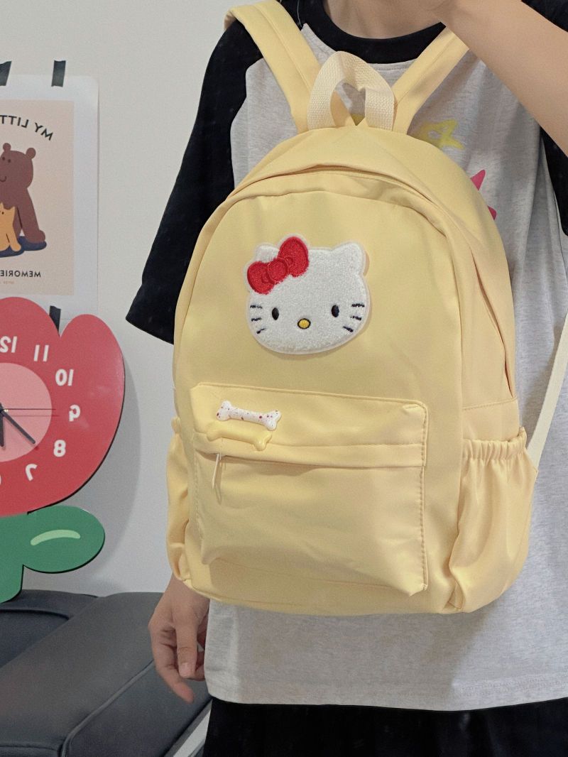2023雙肩包學院風中學生高中生日系韓版卡通kitty百搭森系軟妹背