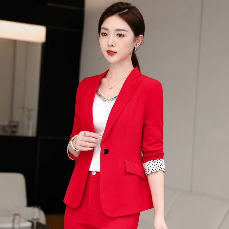 Gray suit jacket for women small autumn and winter 2023 new temperament slim short suit suit for women business wear