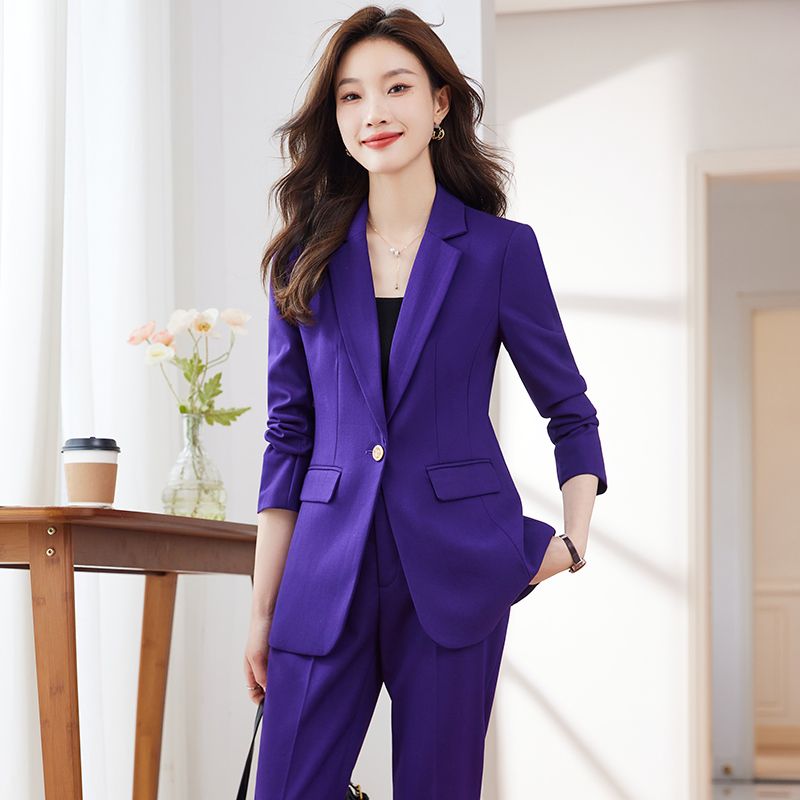 高級感西裝外套女秋冬職業裝公務員面試正裝西服套裝售樓部工作服