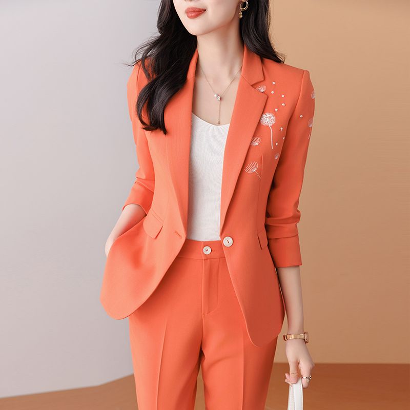 Fashionable suit suit for women in autumn and winter new embroidery design new Chinese style business attire suit jacket work clothes
