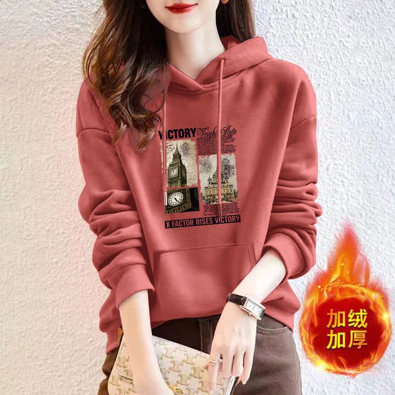 連帽衛衣女新款含棉韓版寬鬆秋冬大碼休閒百搭加絨情侶學生上衣