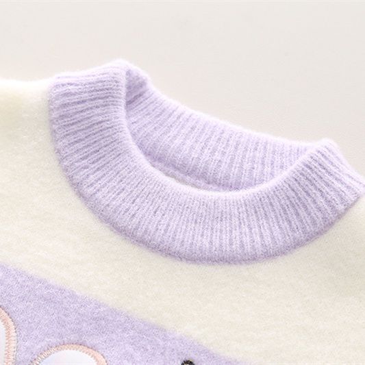 女童水貂绒毛衣冬季新款韩版中大童儿童装套头洋气女孩打底衫