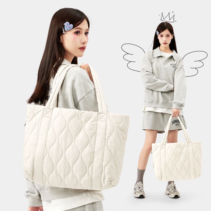 Large-capacity bag women's shoulder trendy 2023 new tote bag student class computer bag work commuter bag