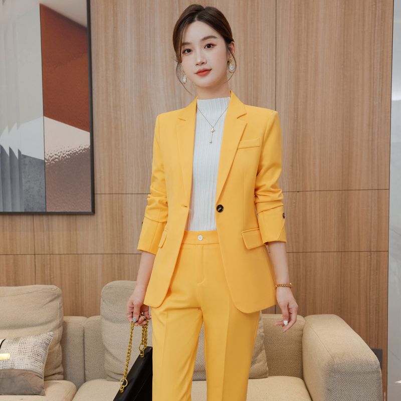 職業套裝西裝外套女休閒秋冬新款時尚氣質正裝高級感小西服兩件套