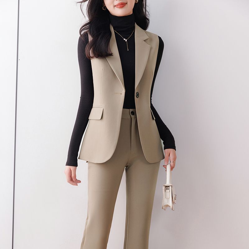 Gray suit vest for women spring and autumn 2023 new high-end vest waistcoat vest temperament professional suit work clothes
