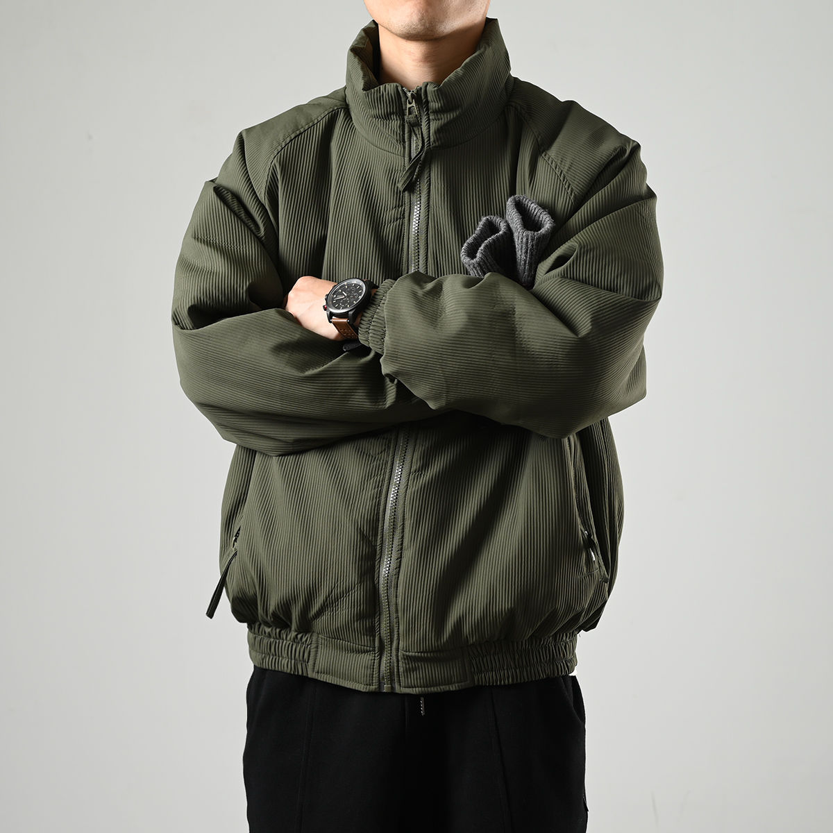 XGI Japanese stand collar cotton coat men's American retro 2023 winter new thickened coat trendy brand workwear cotton coat