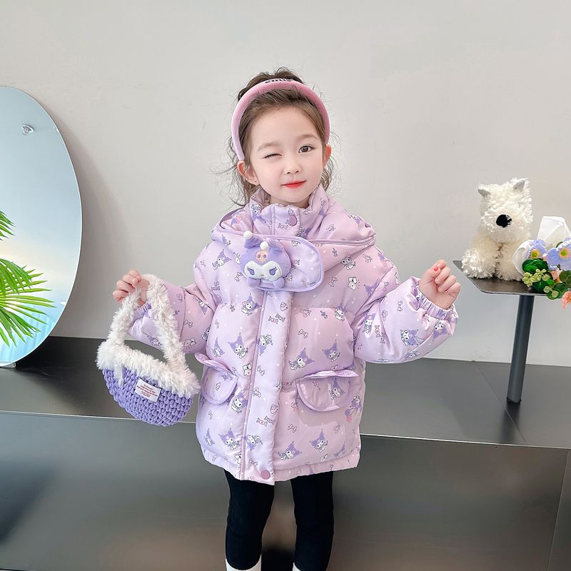Girls' Down Jacket 2023 Winter New Style Winter Style Children's Mid-Length Thickened Off-Season Children's Clothing Children's Jacket