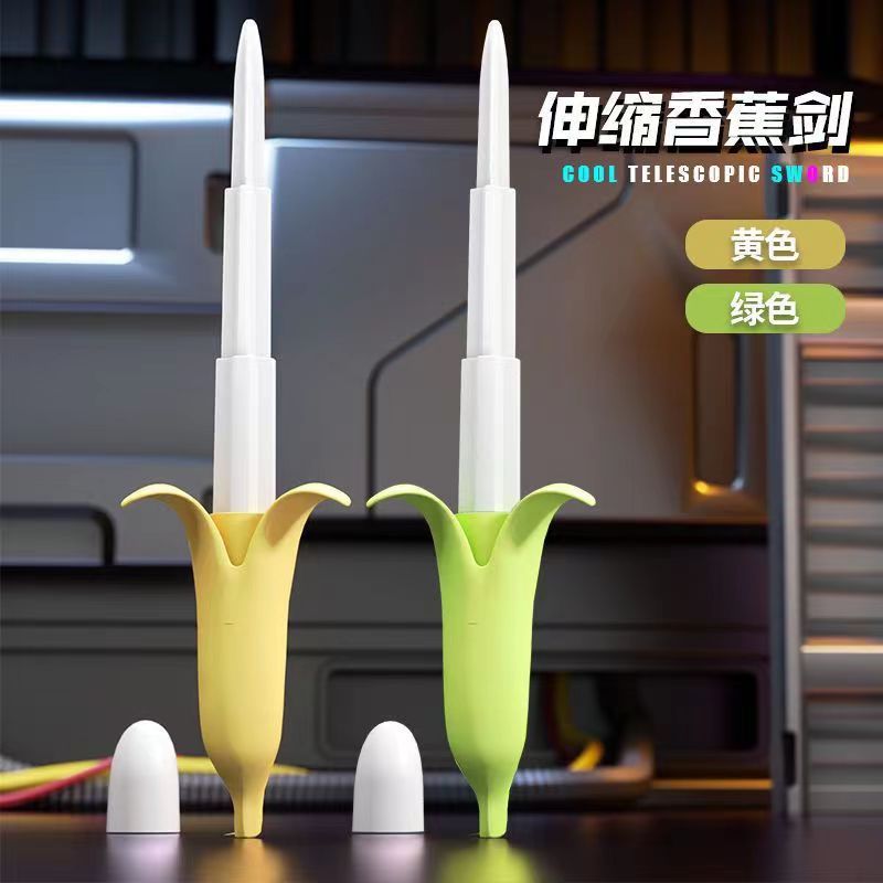 Banana Sword Banana Knife 3D Soft Plastic Sword Retractable Cool Spiral Retractable Sword Boys and Girls Toy