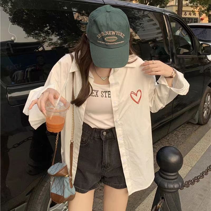 CONGRAZIO白色襯衫女設計感小眾2023春秋新款襯衣女法式百搭上衣