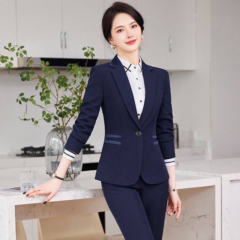 Formal Autumn Hotel Blue Business Work Suit Suit Women's Conference Front Desk Reception Professional Wear
