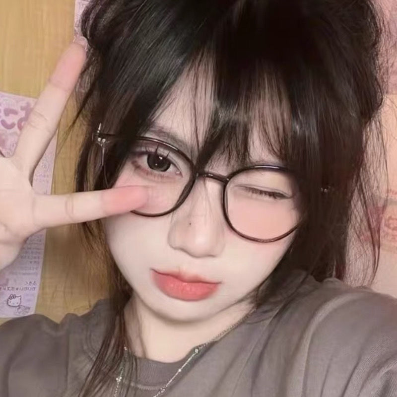 超輕藍光茶色圓框眼鏡圓臉近視可配神器度數眼鏡框素顏眼睛顯臉