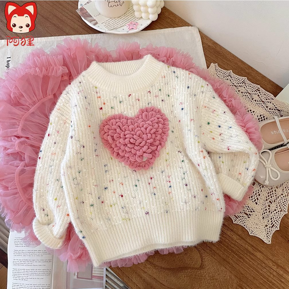 阿狸女童針織衫2023兒童秋冬套頭衣服潮小童秋季衣服寶寶毛衣冬季