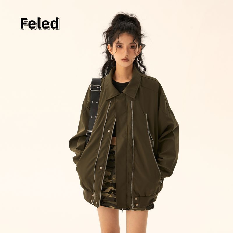 Feila Denton's new zipper niche design jacket jacket for men and women American retro sweet and cool personality trendy tops