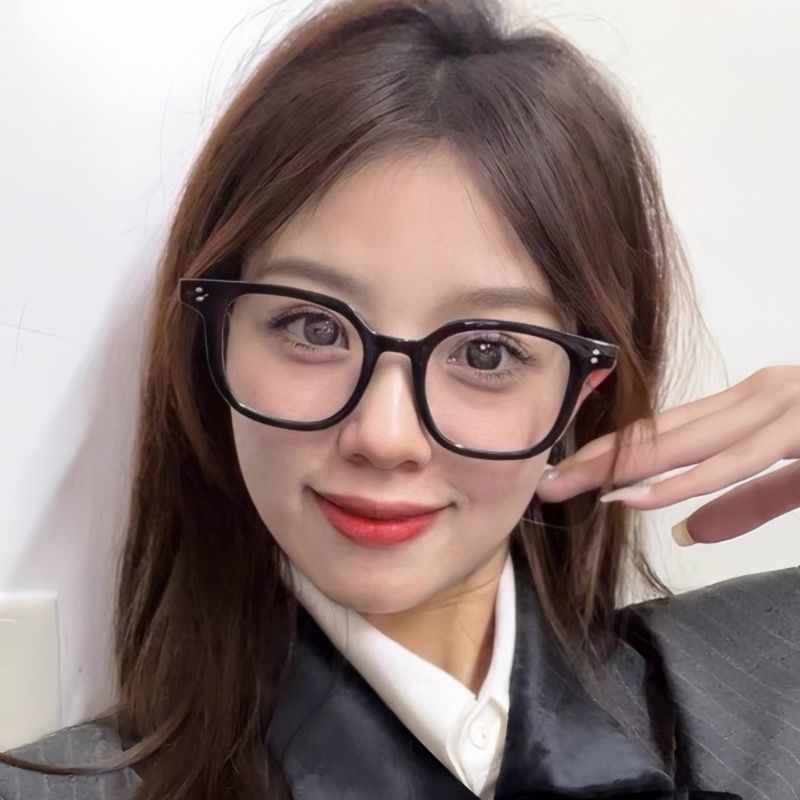 Internet celebrity black frame plain makeup artifact glasses Korean style trendy blue light glasses frame myopia flat glasses can be equipped with prescription radiation protection