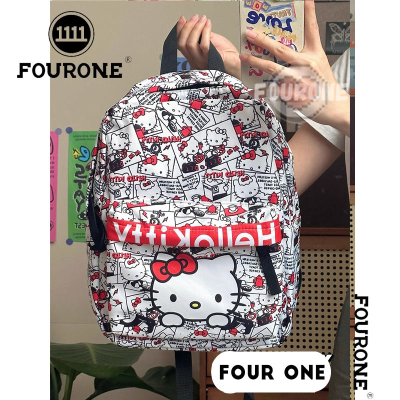 Homemade graffiti style cute cat high-looking schoolbag large capacity student backpack campus versatile schoolbag