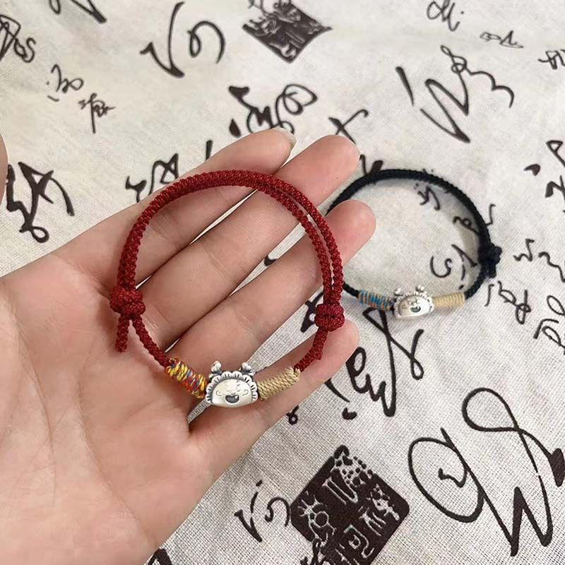 周家同款一龍蒸餃手鍊本命年紅繩手工編織手繩龍年生肖小龍餃手繩