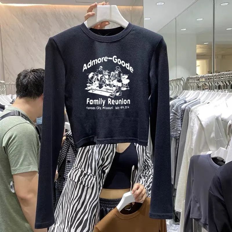雙面德絨打底衫女秋冬新款修身顯瘦長袖恤辣妹短款小內搭保暖上衣
