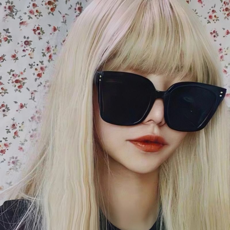 Trendy high-end sunglasses for women with big faces, slimming, large-frame black sunglasses, trendy anti-UV Internet celebrity style