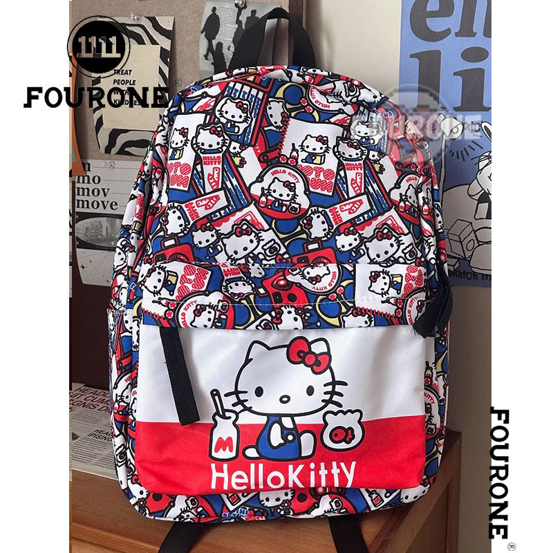 Homemade graffiti style cute cat high-looking schoolbag large capacity student backpack campus versatile schoolbag