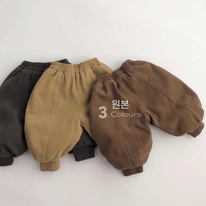 Children's velvet thickened and warm winter Korean style retro leggings sports and leisure small and medium-sized men's and women's trendy pants