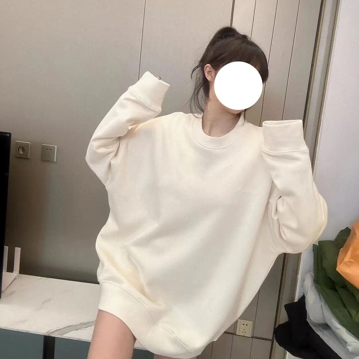 美式ins風無帽衛衣女春秋薄款2023新款學生慵懶風長袖外穿上衣潮