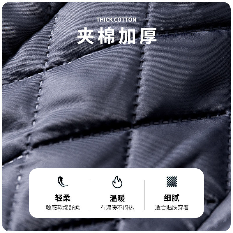 Romon woolen coat for women  new autumn and winter navy blue quilted thickened windbreaker professional work clothes woolen coat
