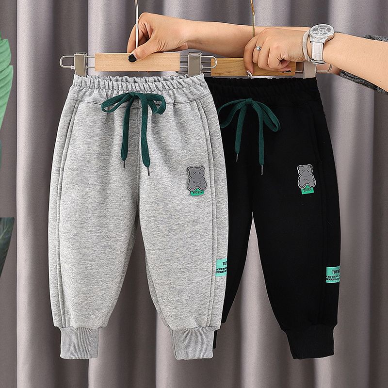 Boys' fleece pants autumn and winter  new children's casual pants street pants boys' winter sports pants thickened