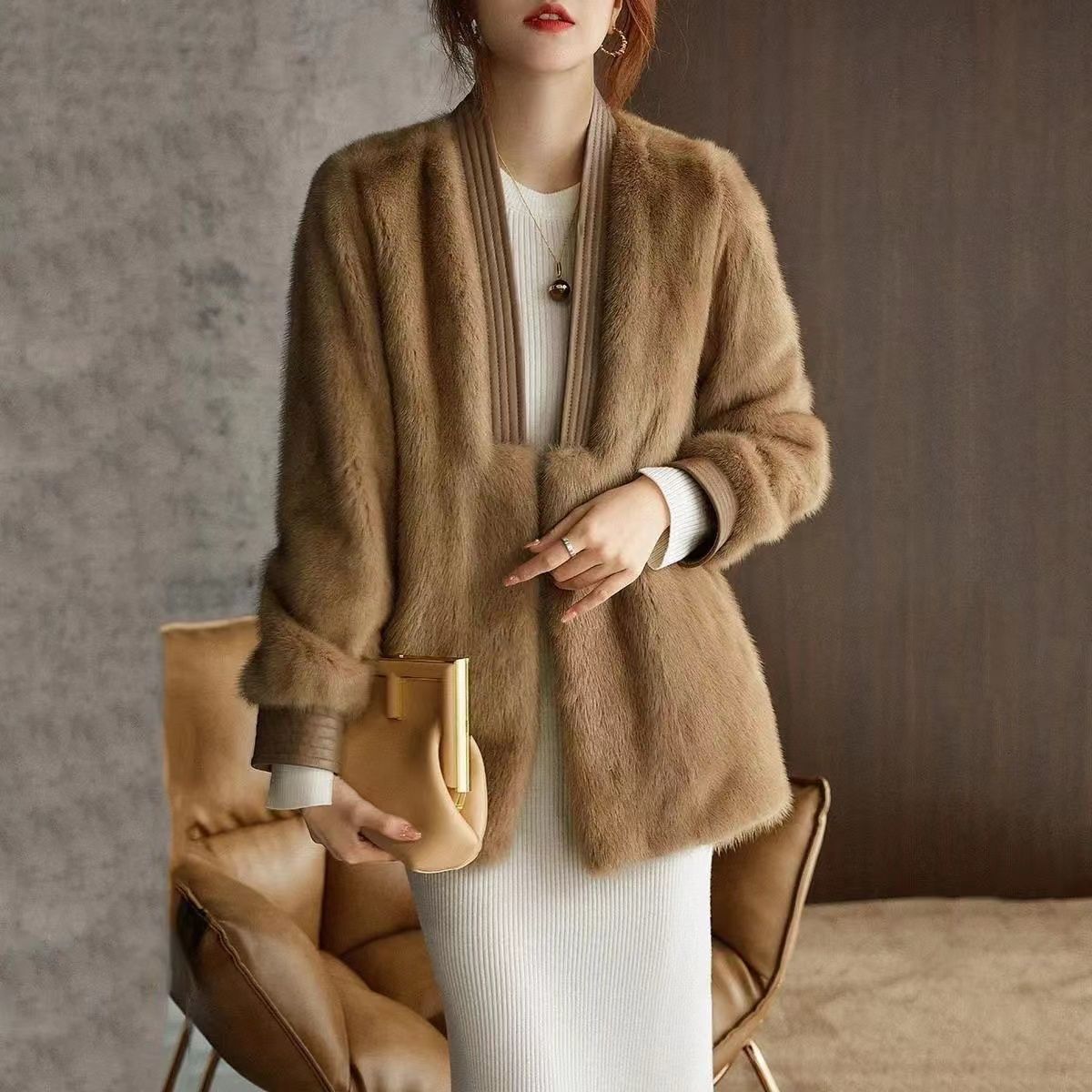 Maillard Imitation Mink Rabbit Velvet Jacket Women's Autumn and Winter New Versatile Fashion Loose Fur One-piece Thickened Top